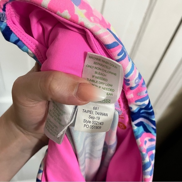 Lilly Pulitzer Luxletic Leggings XS Pink Blue Print Q - Picture 8 of 12